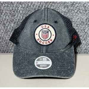 USA National Soccer Team Trucker Hat New Era 9Twenty Gray Adjustable Women's